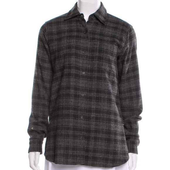 ISO The Row Plaid Cashmere Blend Flannel Shirt ISO - Picture 1 of 2